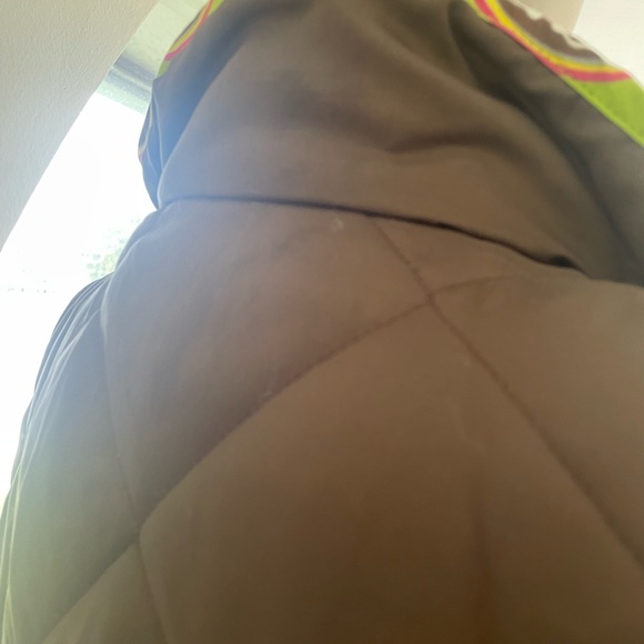 Dizzy Lizzy Brown Quilted Vest with Lime Green and Brown Lining M NWT - Picture 5 of 10